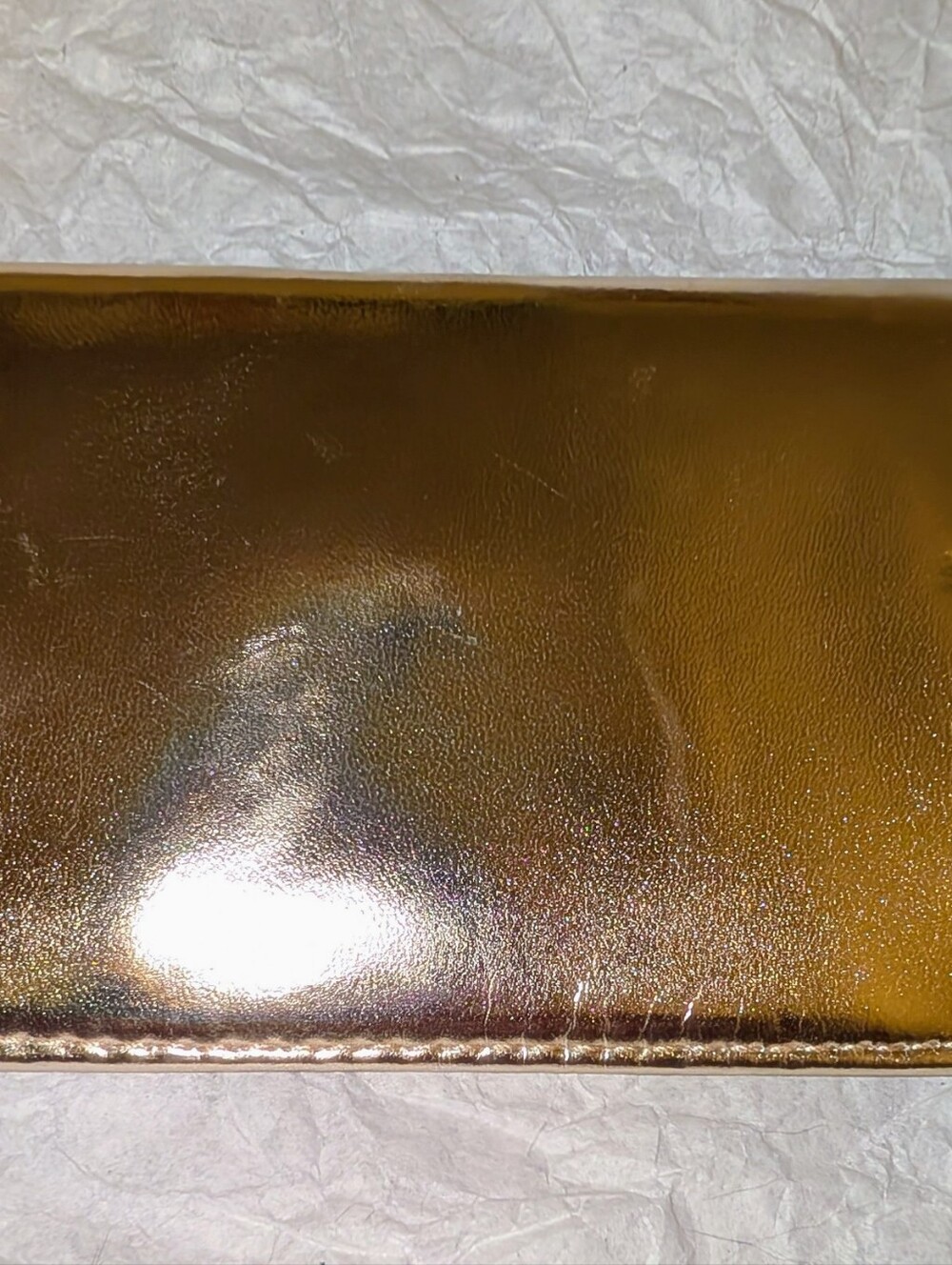Authentic Jimmy Choo Parfum Metallic Gold Mini Envelope Card Holder Pouch Wallet - Picture 3 of 8